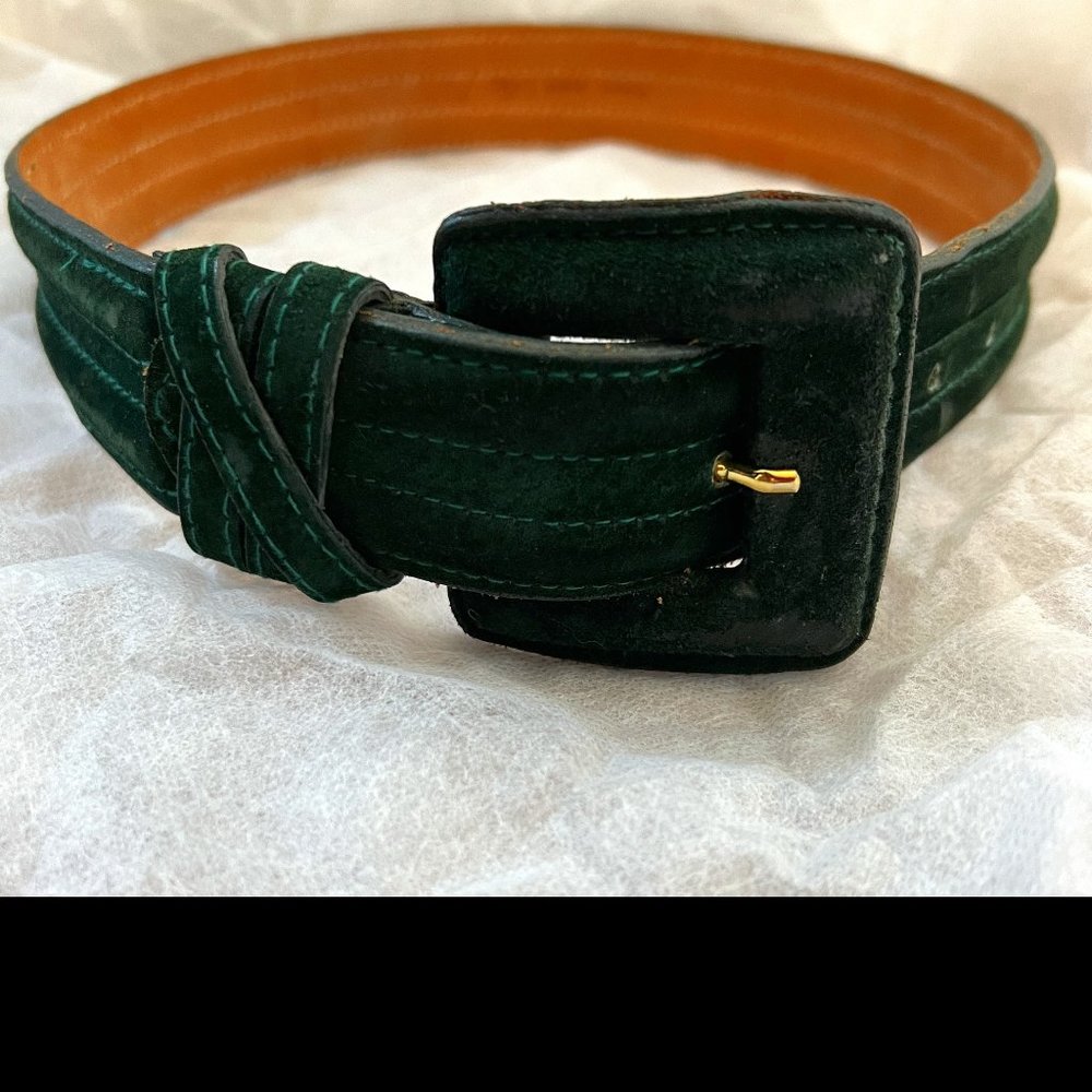 Green Suede Talbot's belt, size small
